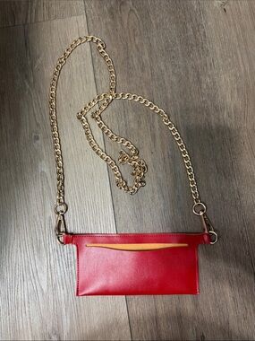 Wallet insert with Gold Chain Strap to make a wallet into a Crossbody